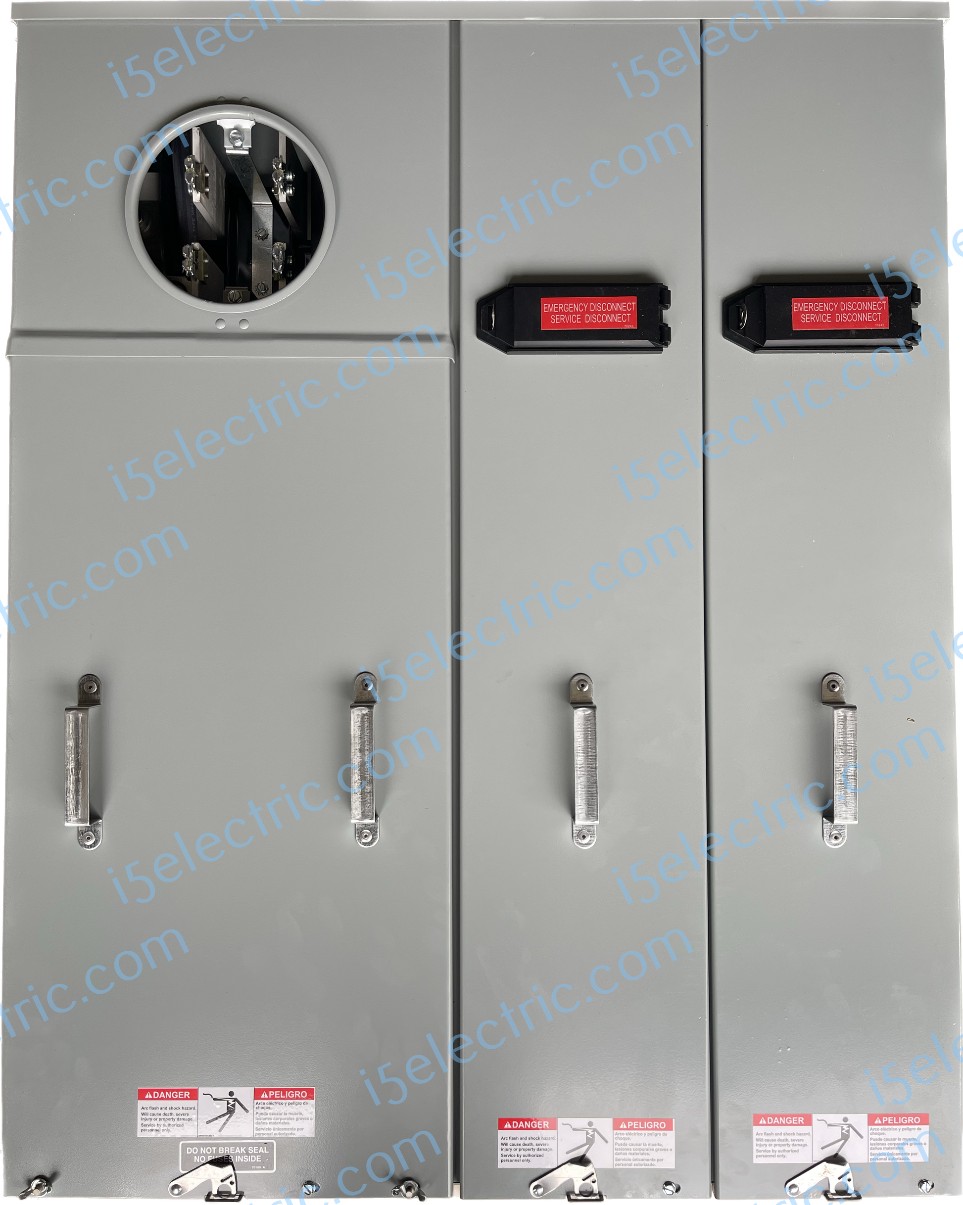 EATON U4042MCC 400A Meter Combo With 2 200A Breakers; Close