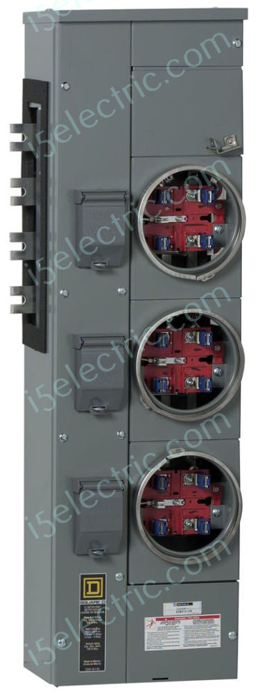 Square D MP33-125 125A 3-Gang Meter Pak Enclosure – RING Type (EUSERC, Replaces WEP3311)