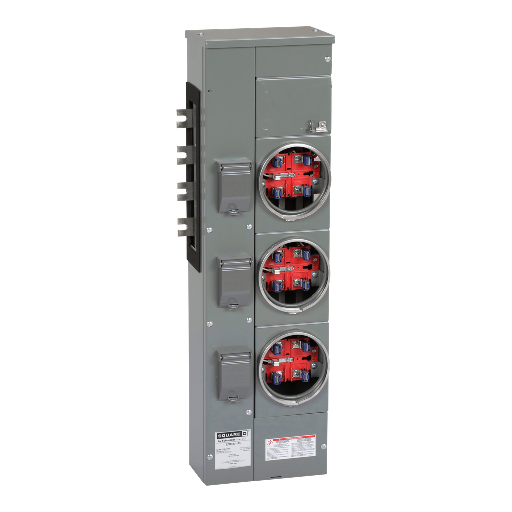 Square D EZM313125 Meter Stack 3PH in 1PH out 3 Gang 125A