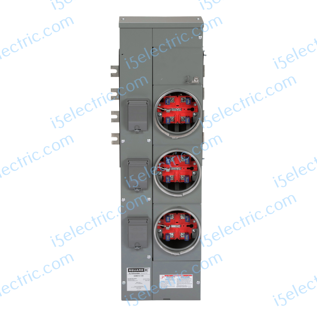 Square D EZM313125 Meter Stack 3PH in 1PH out 3 Gang 125A Front