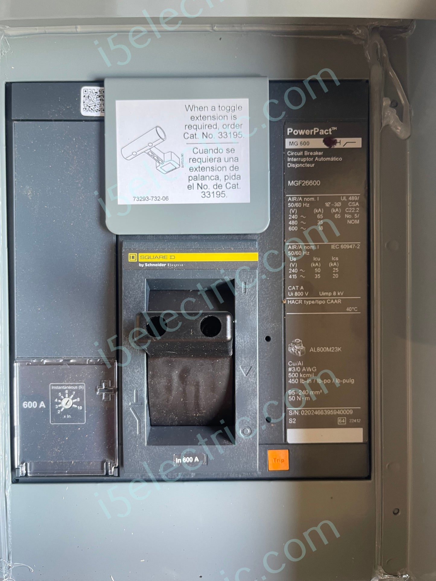 SQUARE D SCHNEIDER EZM1600CBU 600 AMP SINGLE PHASE EZM METER MAIN CIRCUIT BREAKER EUSERC