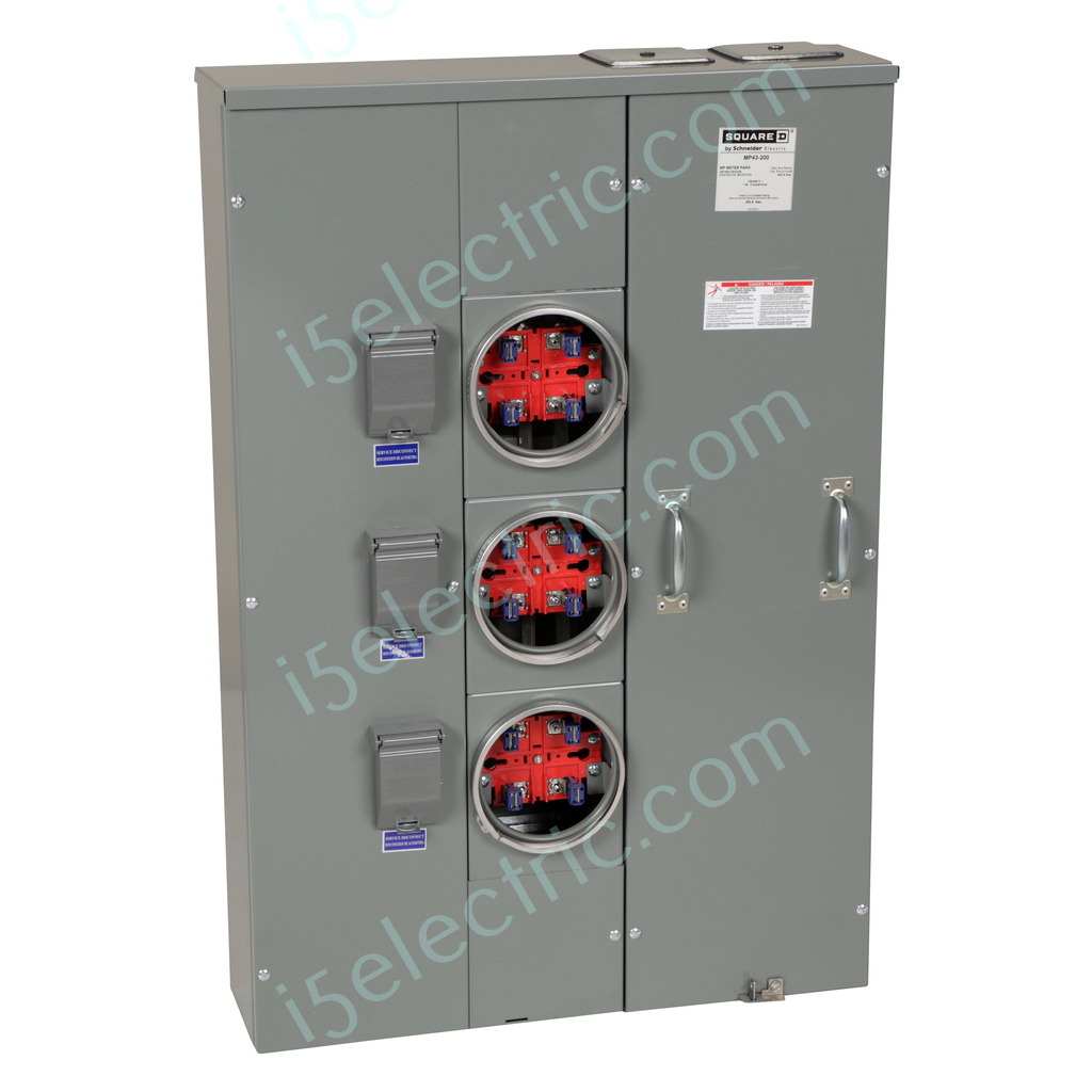 Square D MP43200 400 Amp w/3 Gang / Position 200A Meter Socket EUSERC OH/UG as WEP4312