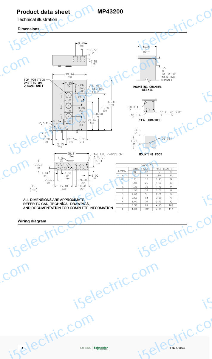 Square D MP43200 400 Amp w/3 Gang / Position 200A Meter Socket EUSERC OH/UG as WEP4312