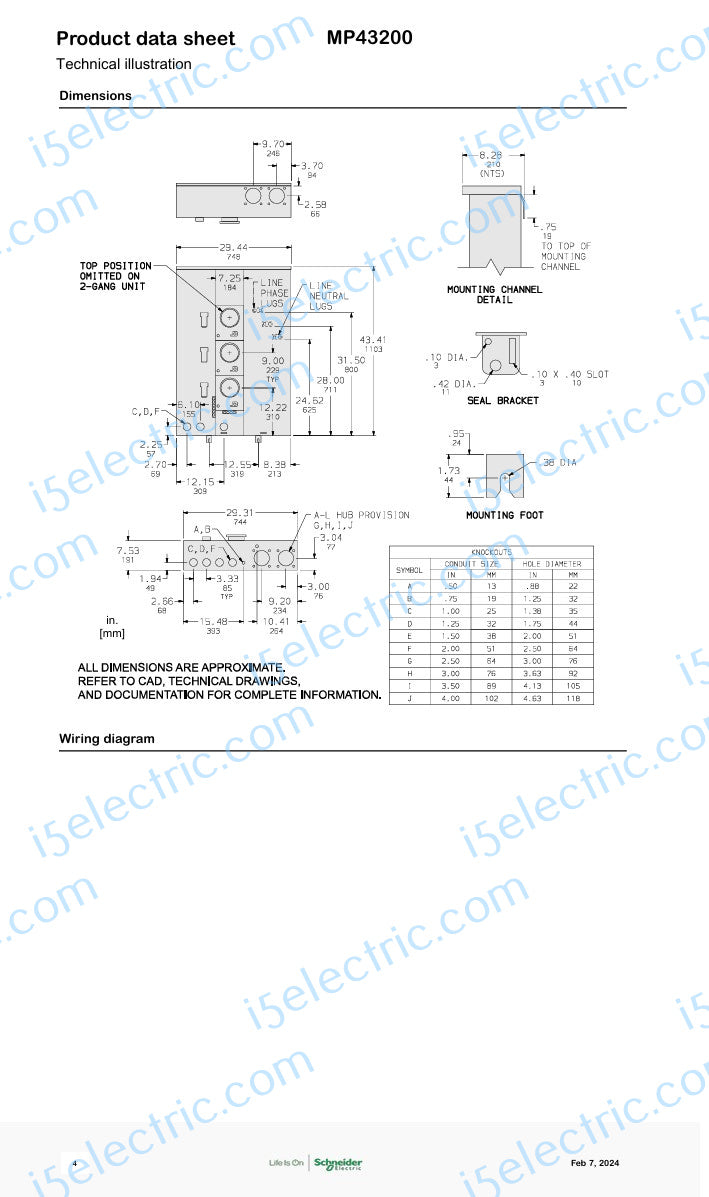 Square D MP43200 400 Amp w/3 Gang / Position 200A Meter Socket EUSERC OH/UG as WEP4312