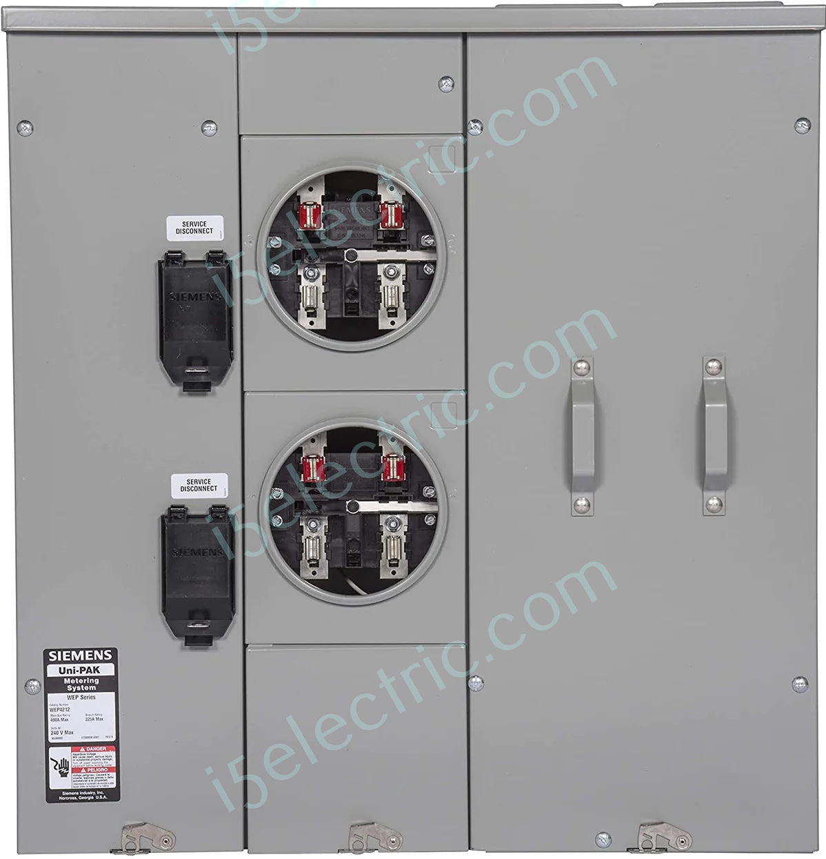 Siemens EUSERC UNI-PAK WEP4212 400A 2-Gang 225A Single Phase Ring Type Meter Pak