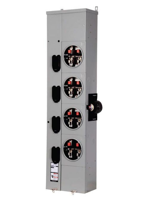 Siemens Power Mod WMM42125J 4-Gang 125A 3PH IN 1PH OUT Meter Pak Stack Socket
