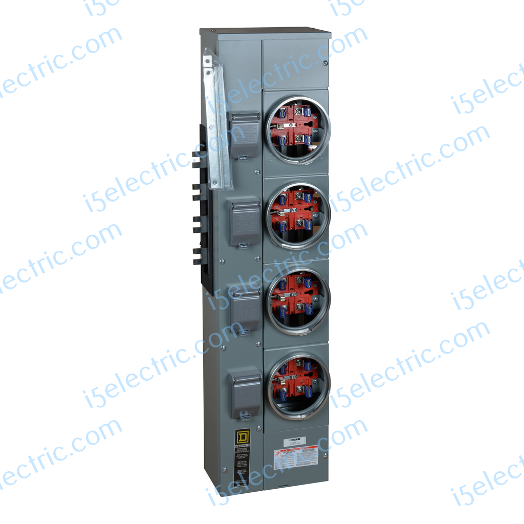 Square D EZM314125 Meter Stack 3PH in 1PH out 4 Gang 125A
