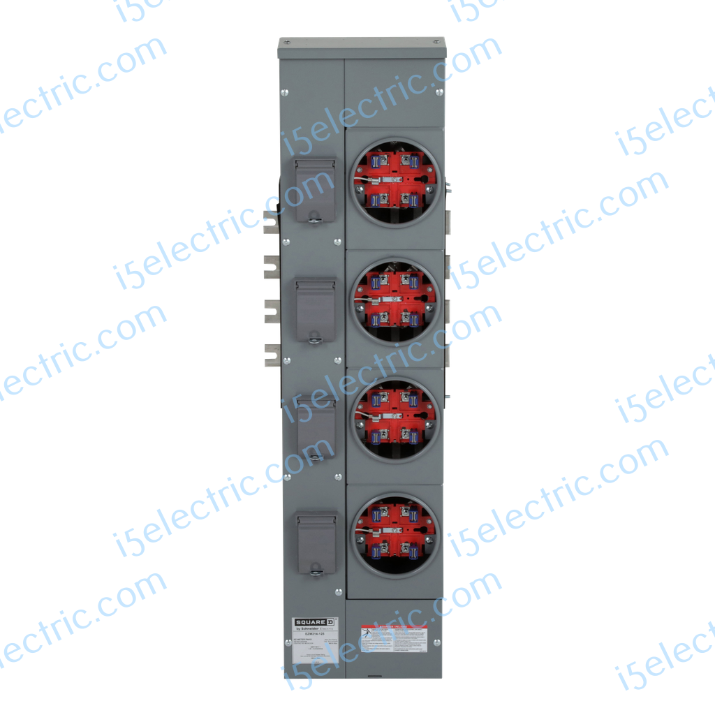Square D EZM314125 Meter Stack 3PH in 1PH out 4 Gang 125A Front
