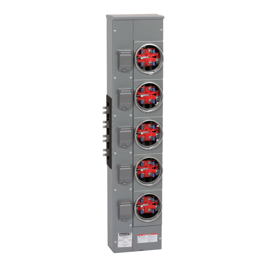 Square D EZM315125 Meter Stack 3PH in 1PH out 5 Gang 125A