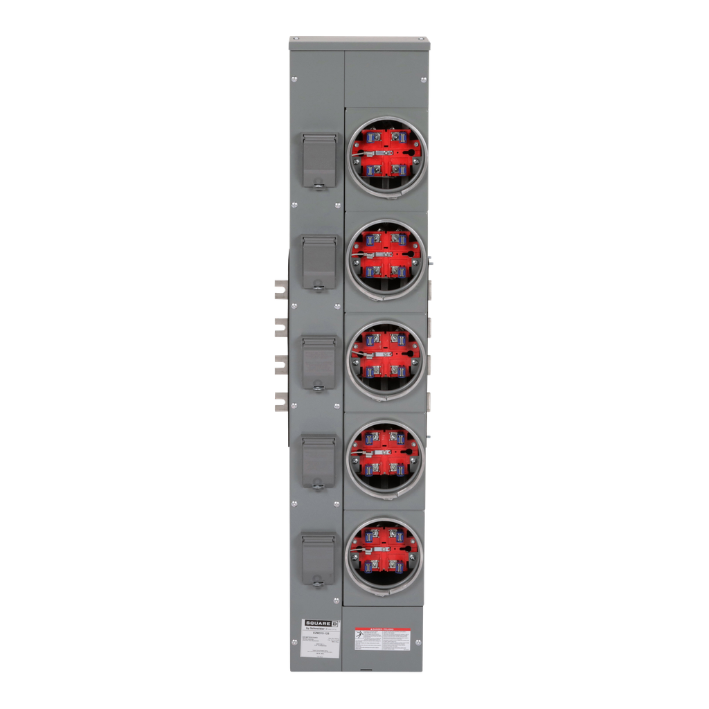 Square D EZM315125 Meter Stack 3PH in 1PH out 5 Gang 125A Front