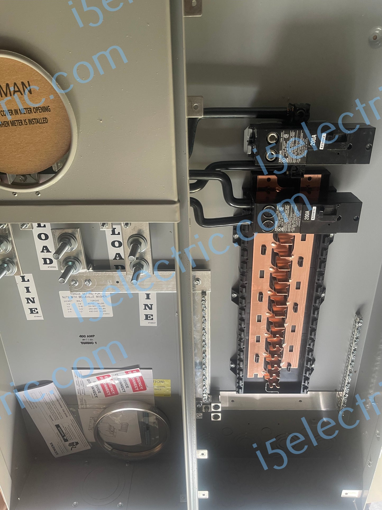 400 / 320 Amp Siemens MC3042B1400SDS Meter Socket Meter Main Load Center Combo EUSERC
