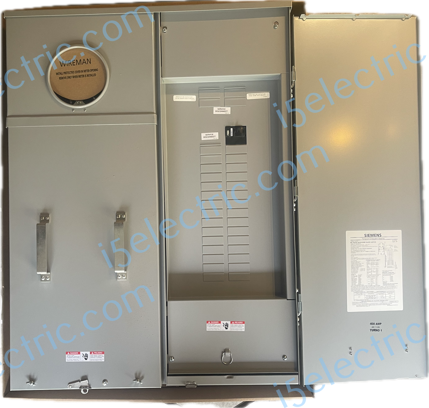 400 / 320 Amp Siemens MC3042B1400SDS Meter Socket Meter Main Load Center Combo EUSERC