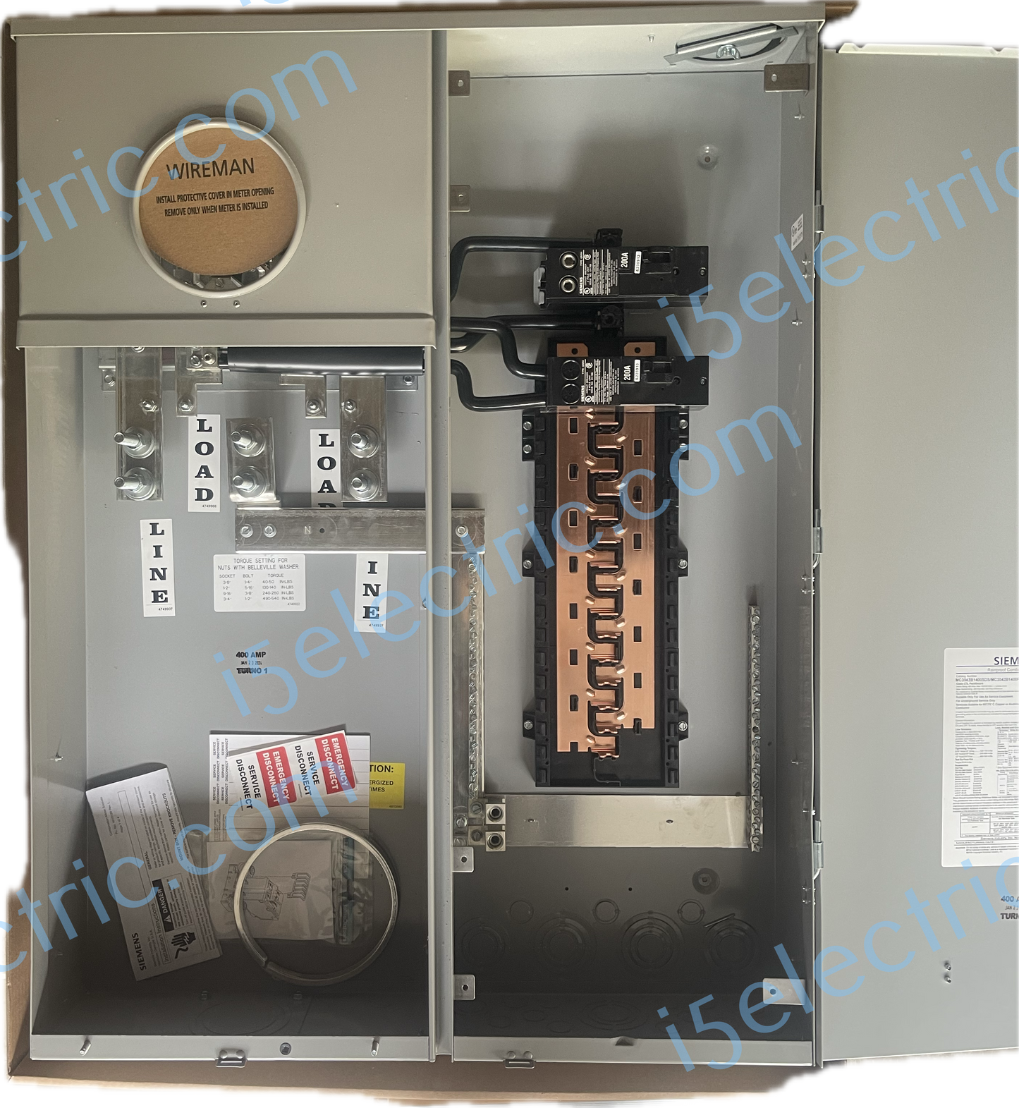 400 / 320 Amp Siemens MC3042B1400SDS Meter Socket Meter Main Load Center Combo EUSERC