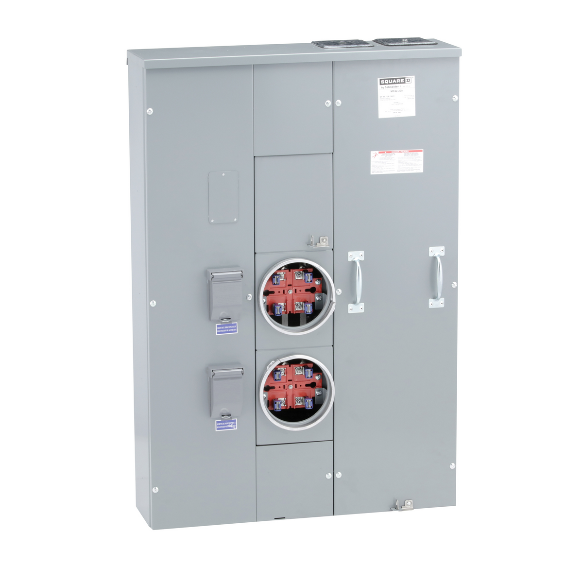 Meter Breaker Stack Square D MP42200 400 Amp w/2 Gang / Position 200A Meter Socket EUSERC ...