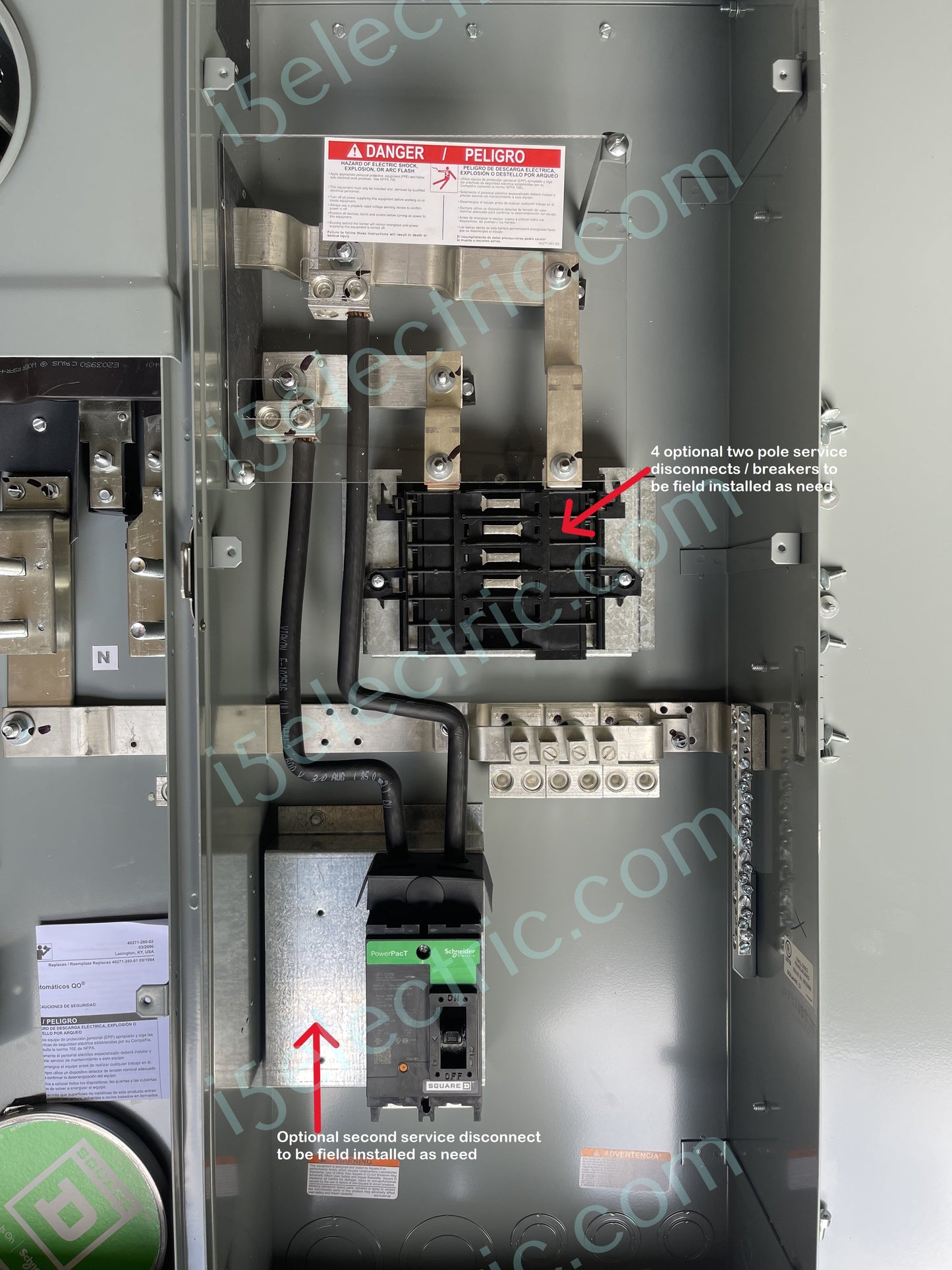 400 / 320 Amp Meter Main Combo Base Socket Square D CU12L400CB 12 Spaces 6 Circuits