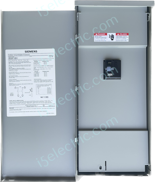 200 Amp Outdoor Main Breaker Panel / Service Disconnect Siemens W0202MB1200CU